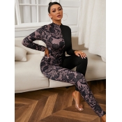 LW Lace Patchwork See-through Junpsuit