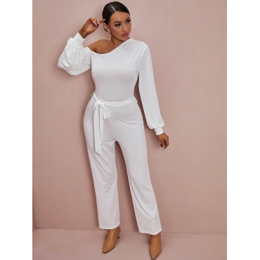 

LW Bandage Ruffle Design Jumpsuit, White