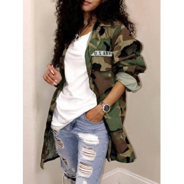 

LW Plus Size Trendy Camo Print Coat