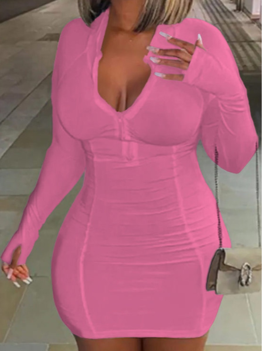 LW BASICS Zipper Design Bodycon Dress