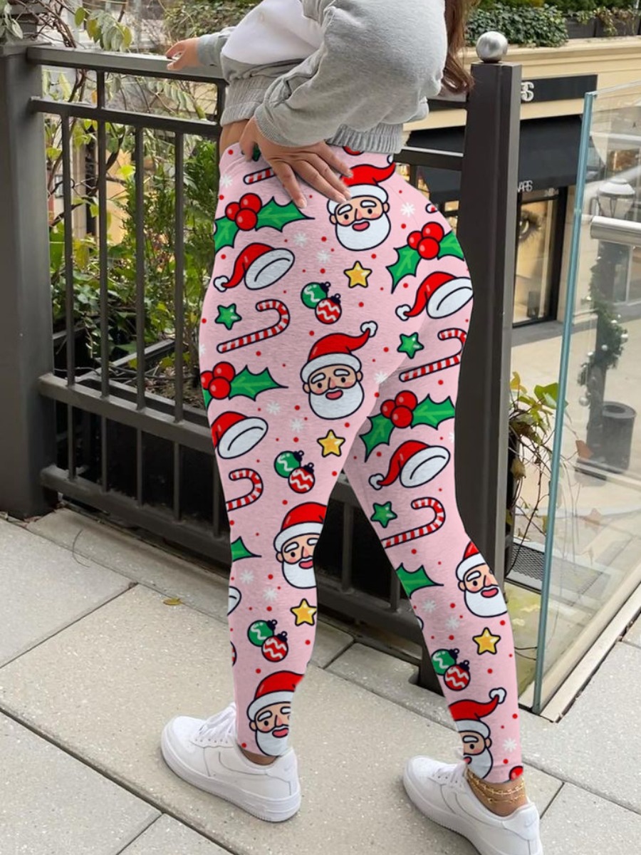 LW Santa Claus Fruit Print Leggings