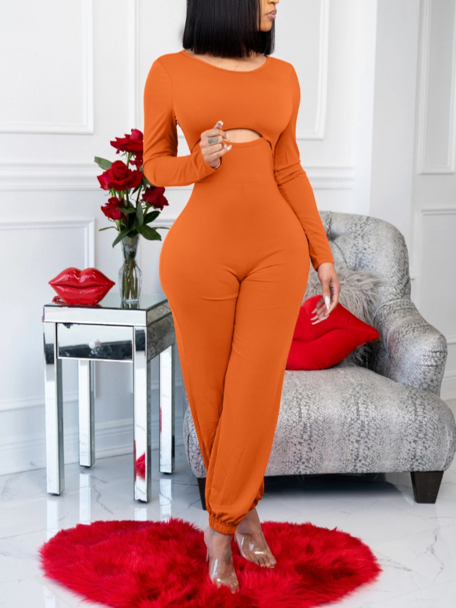 LW Cut Out Basic Skinny Jumpsuit, Croci