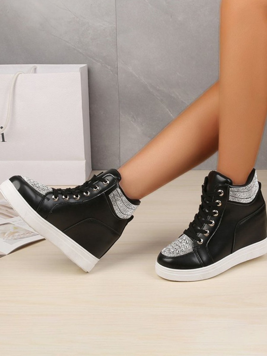 

LW Crystal Patchwork Daily Booties, Black