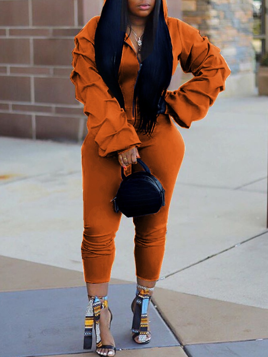 

LW Ruched Lantern Sleeve Tracksuit Set, Croci