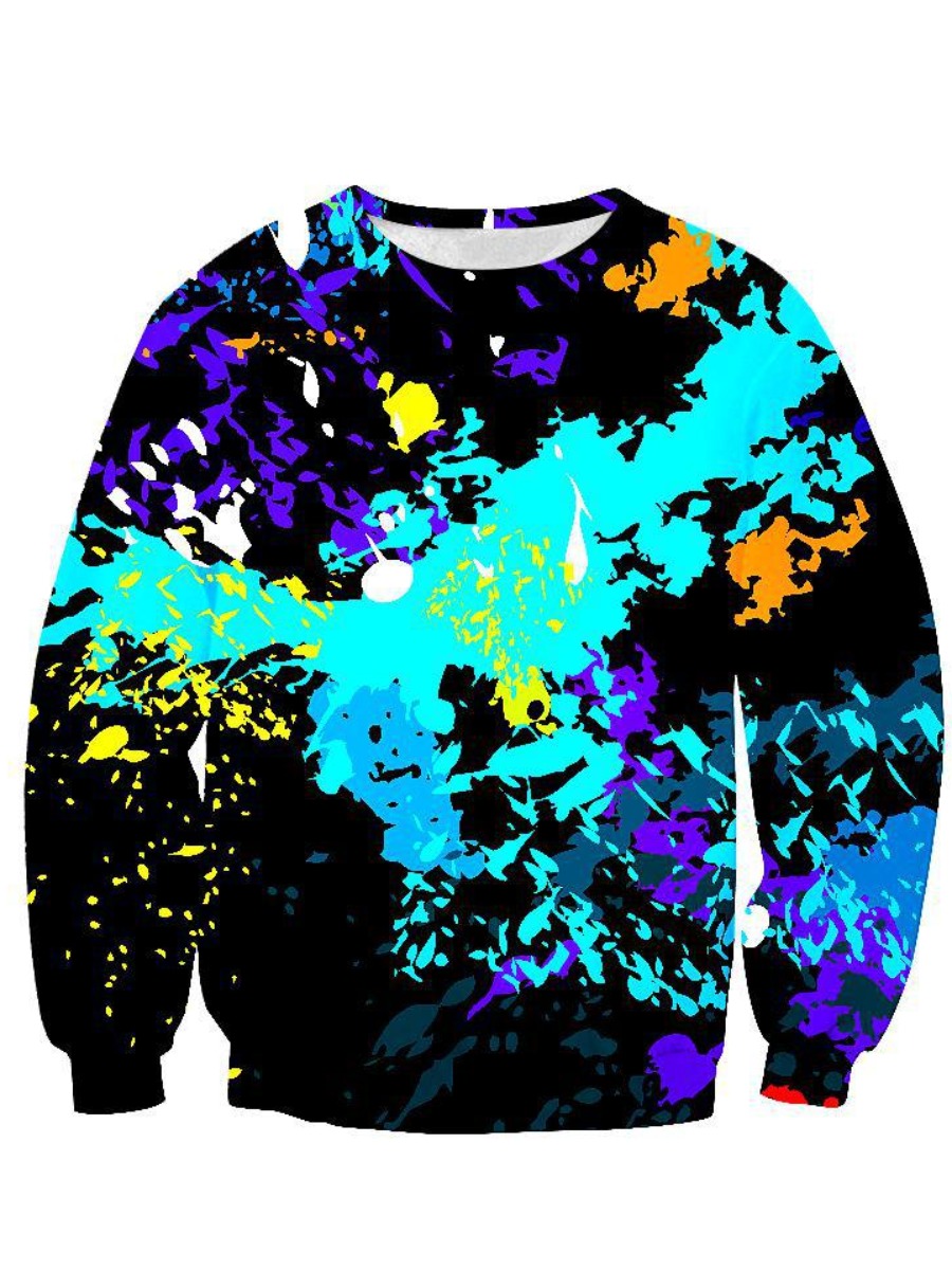 

LW Men Splash-ink Design Sweatshirt, Multi