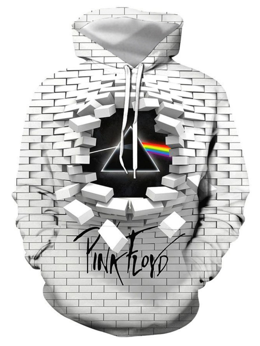 

LW Men 3D Letter Print Hoodie, Multi