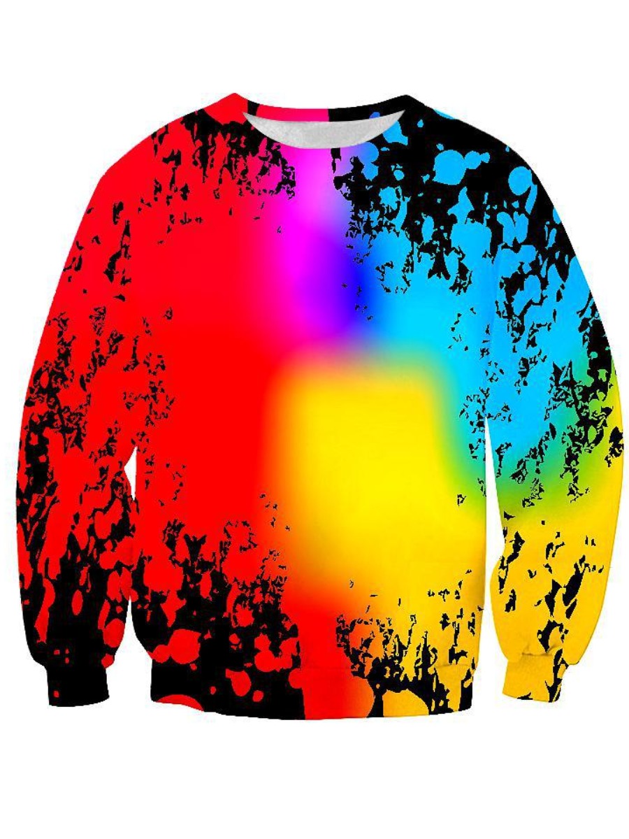 

LW Men Splash-ink Design Sweatshirt, Multi