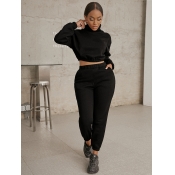 LW Sweat Pocket Design Crop Top Pants Set