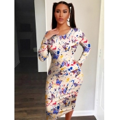 LW Butterfly Print Ink Splash Dress