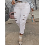 LW High Stretchy Ripped Pencil Skinny Jeans