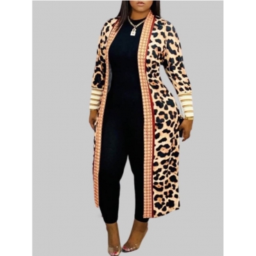 

LW Plus Size Leopard Print Coat