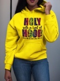 LW Plus Size Leopard Letter Print Hoodie