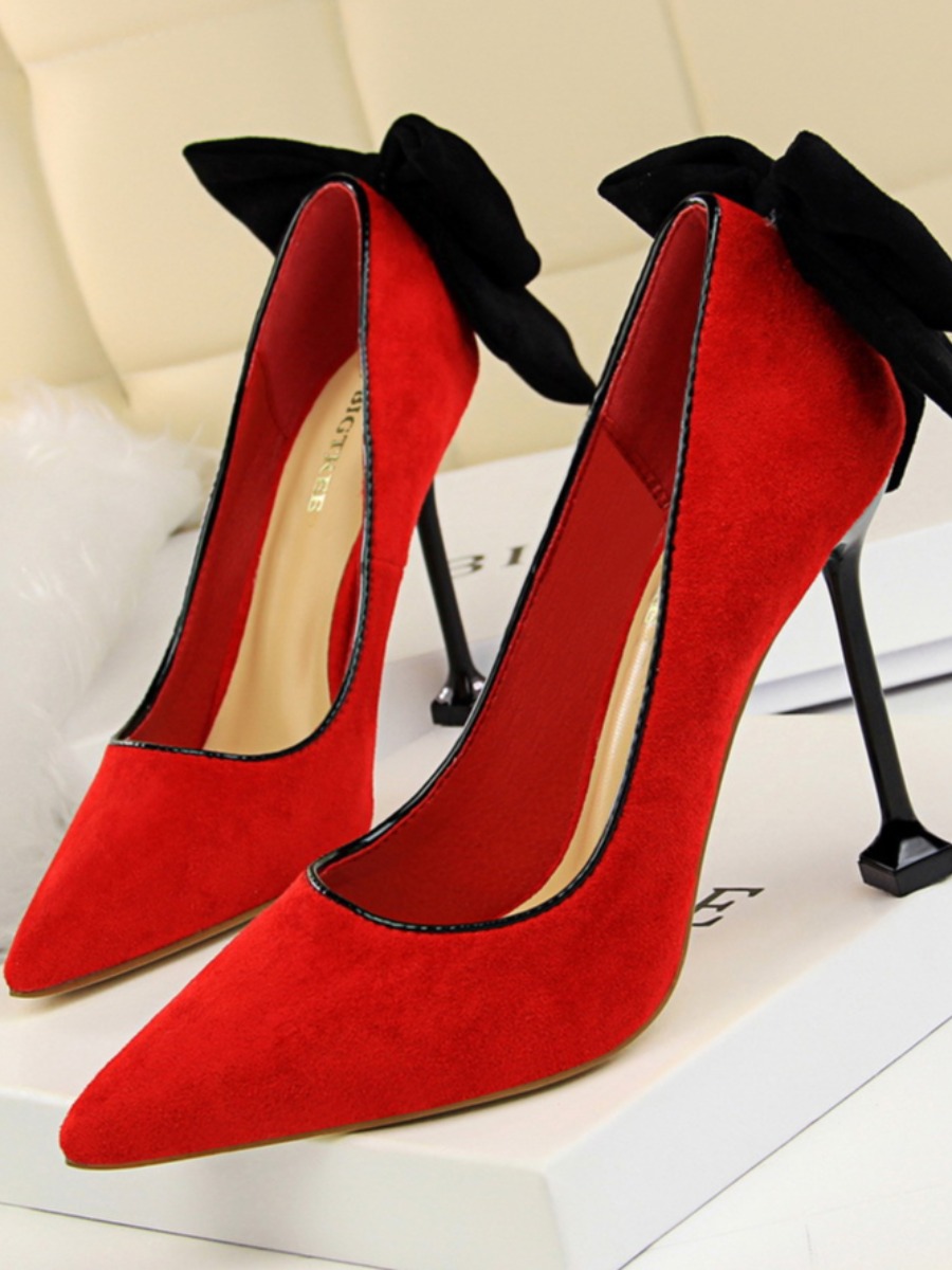 

LW Bow-tie Decor Pumps, Red