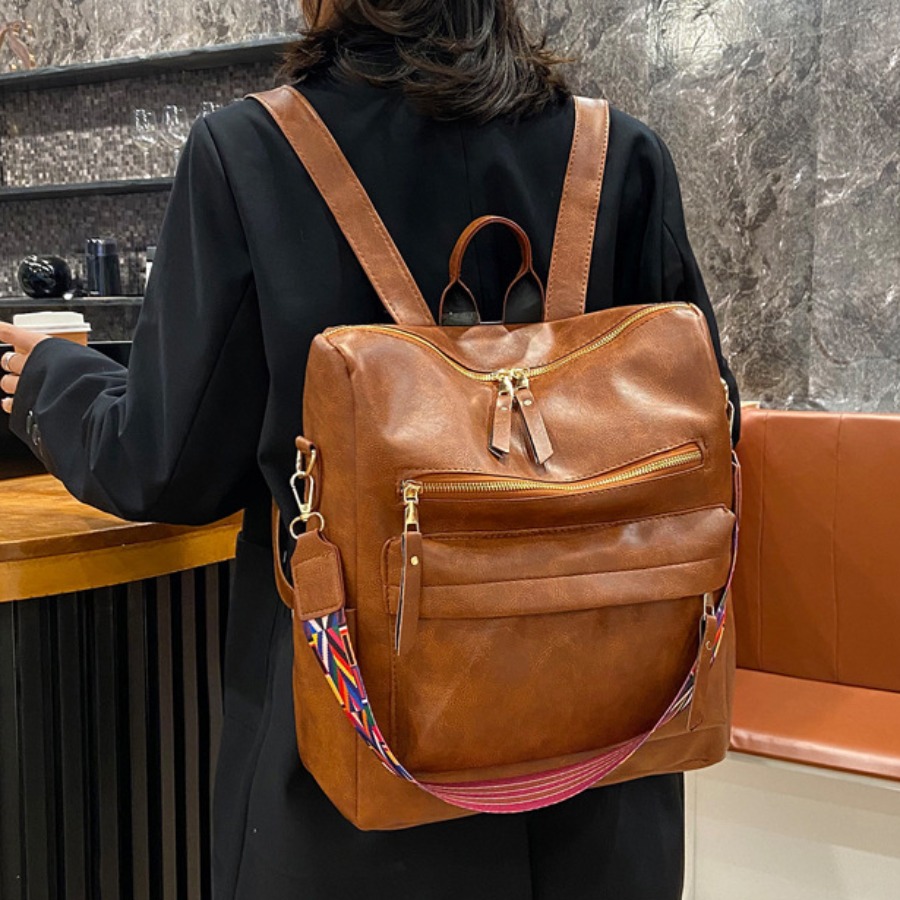 LW Geometric Print Adjustable Strap Backpack
