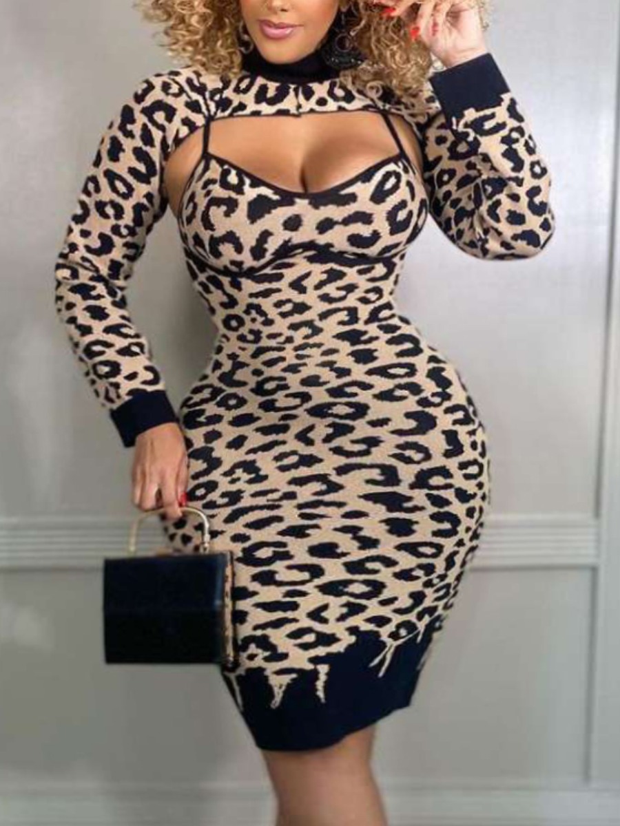 

LW Plus Size Leopard Print Cami Dress Set