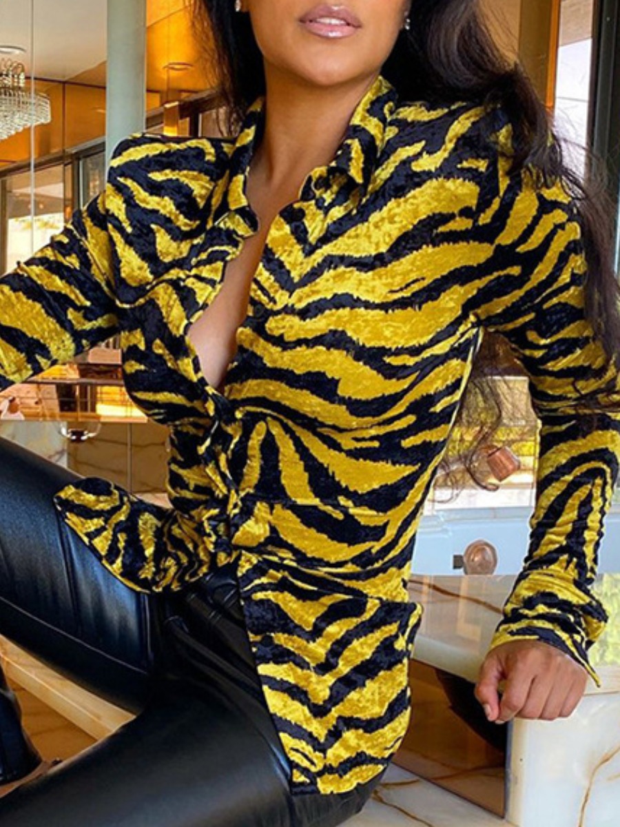

LW Zebra Striped Regular Fit Shirt, Yellow