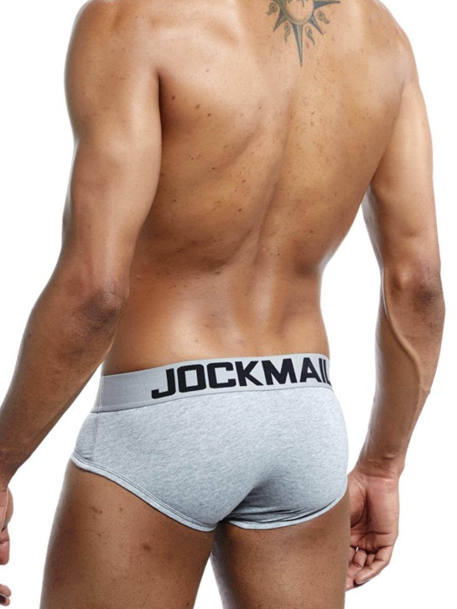 

LW COTTON Men Letter Print Underwear, Grey