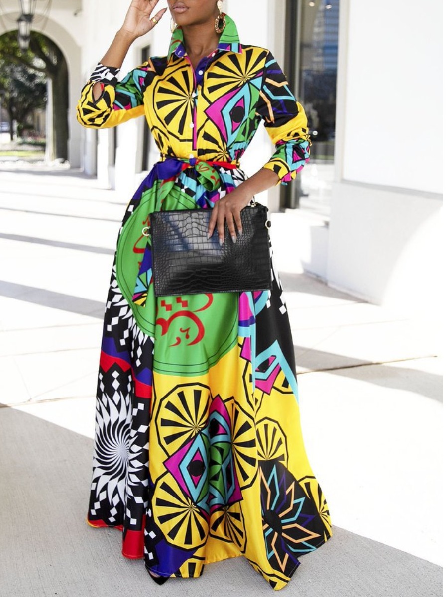 

LW Mixed Print A Line Dress, Multi