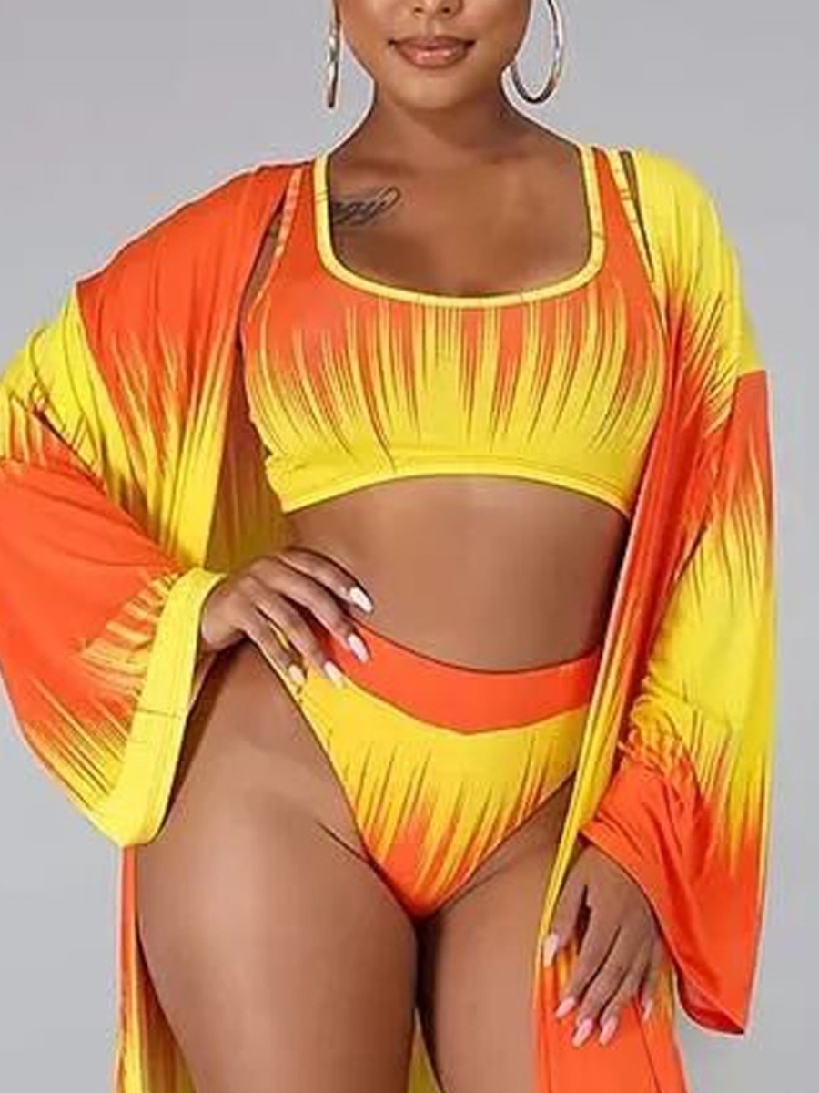 

LW U Neck Gradient Bikini Set (Without Cloak), Jacinth