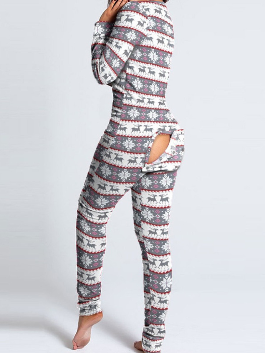 

LW SXY Christmas Day Mixed Print Jumpsuit, Grey