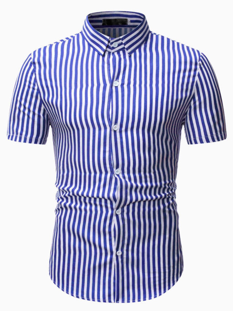 

LW Men Striped Regular Fit Shirt, Blue