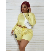 LW Plus Size Mixed Print Drawstring Shorts Set