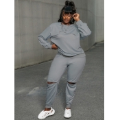 LW Round Neck Zipper Design Pants Set