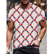 LW COTTON Men Letter Print Basic T-shirt