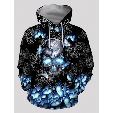 

LW Men Mixed Print Kangaroo Pocket Hoodie, Multi