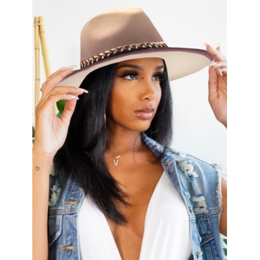 

LW Gradent Chain Decor Hat, Purple