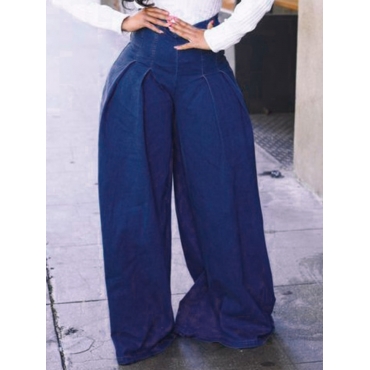 

LW High-waisted Wide Leg Jeans, Deep blue