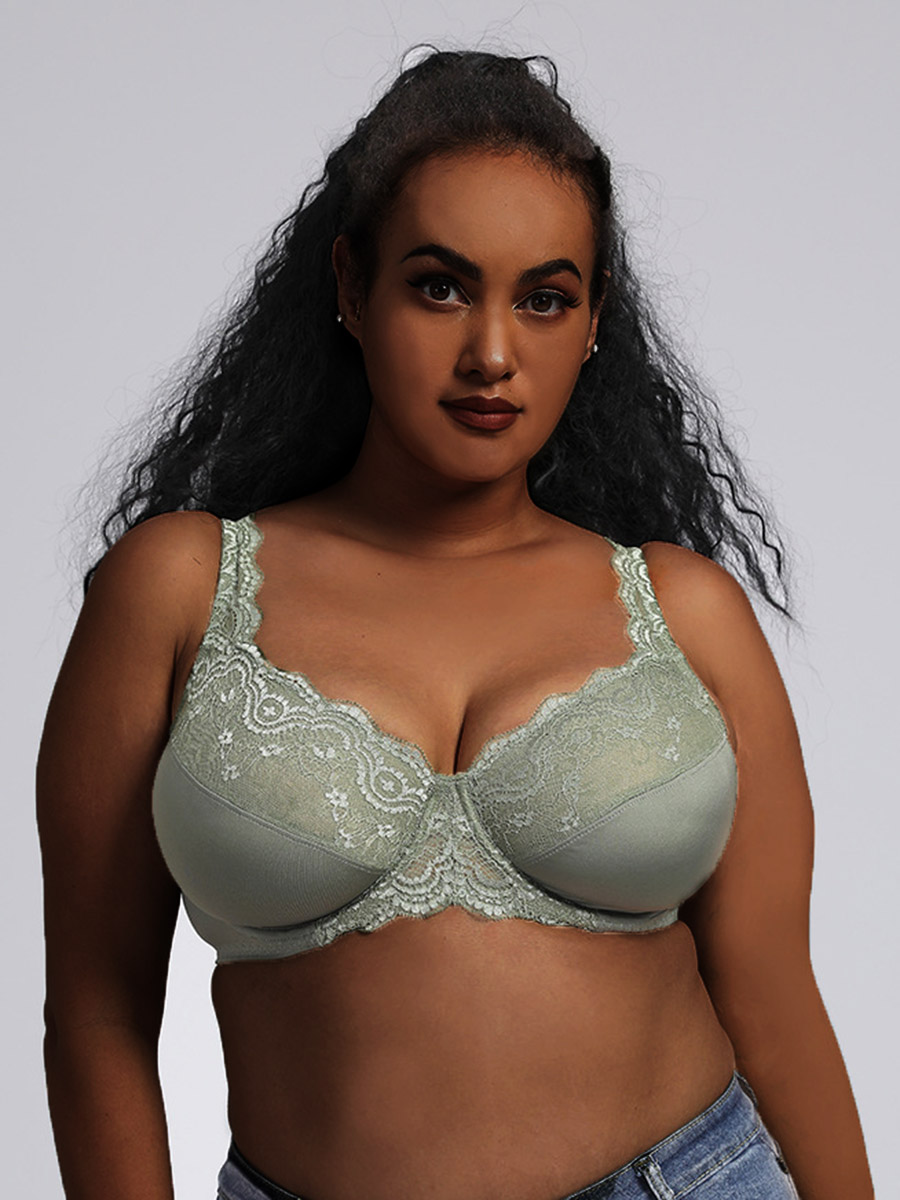 LW SXY Plus Size Lace Adjustaable Strap Bra