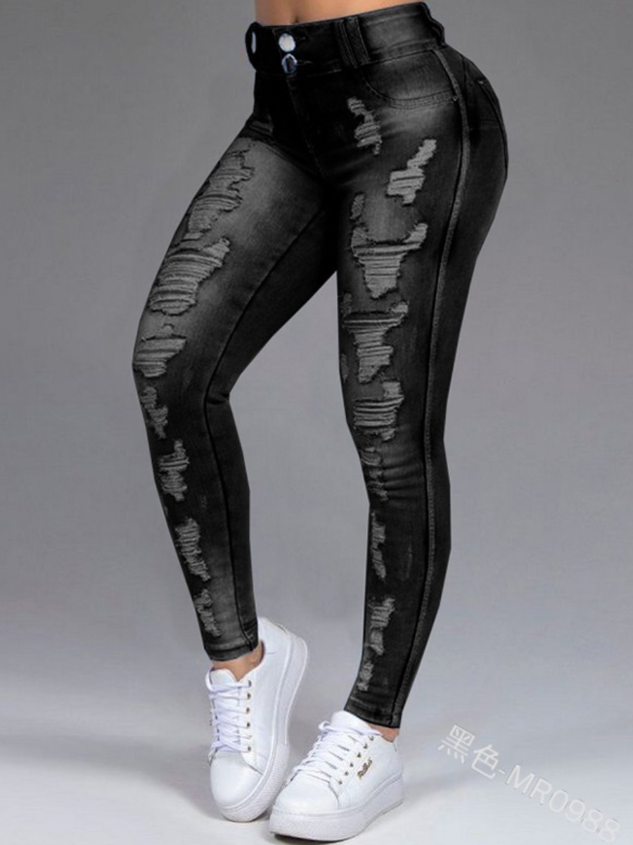 LW High Waist Extreme Distressed Skinny Jeans