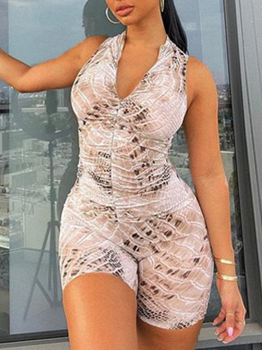 

LW Cobra Print Skinny Romper