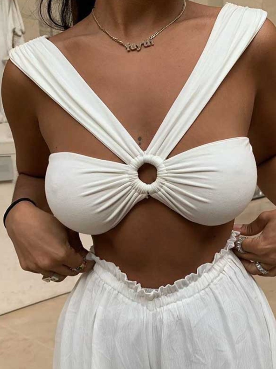 

LW SXY Cut Out Ring Detail Camisole, White