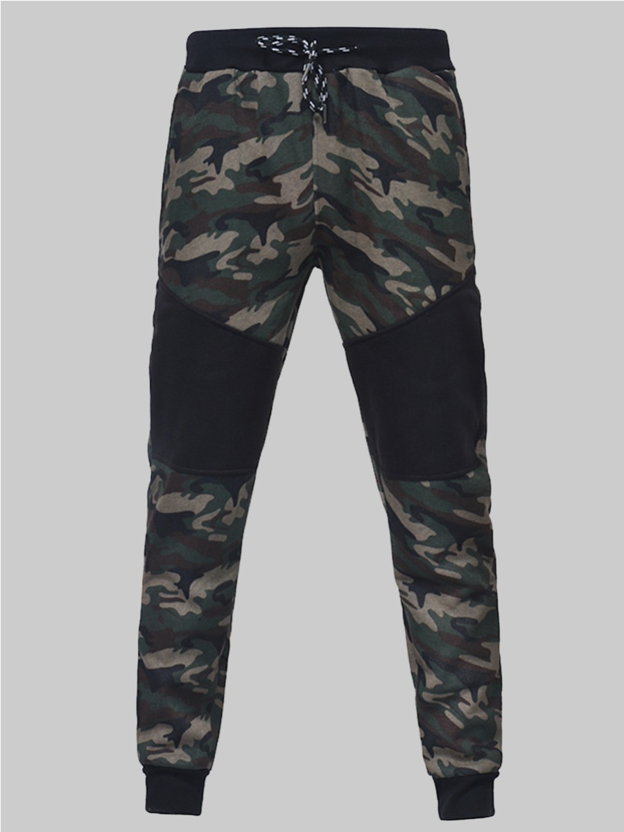 

LW Men Camo Print Drawstring Pants
