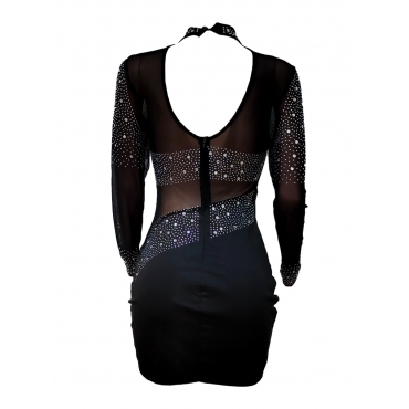 LW SXY Sequined See-through Bodycon Prom Dress