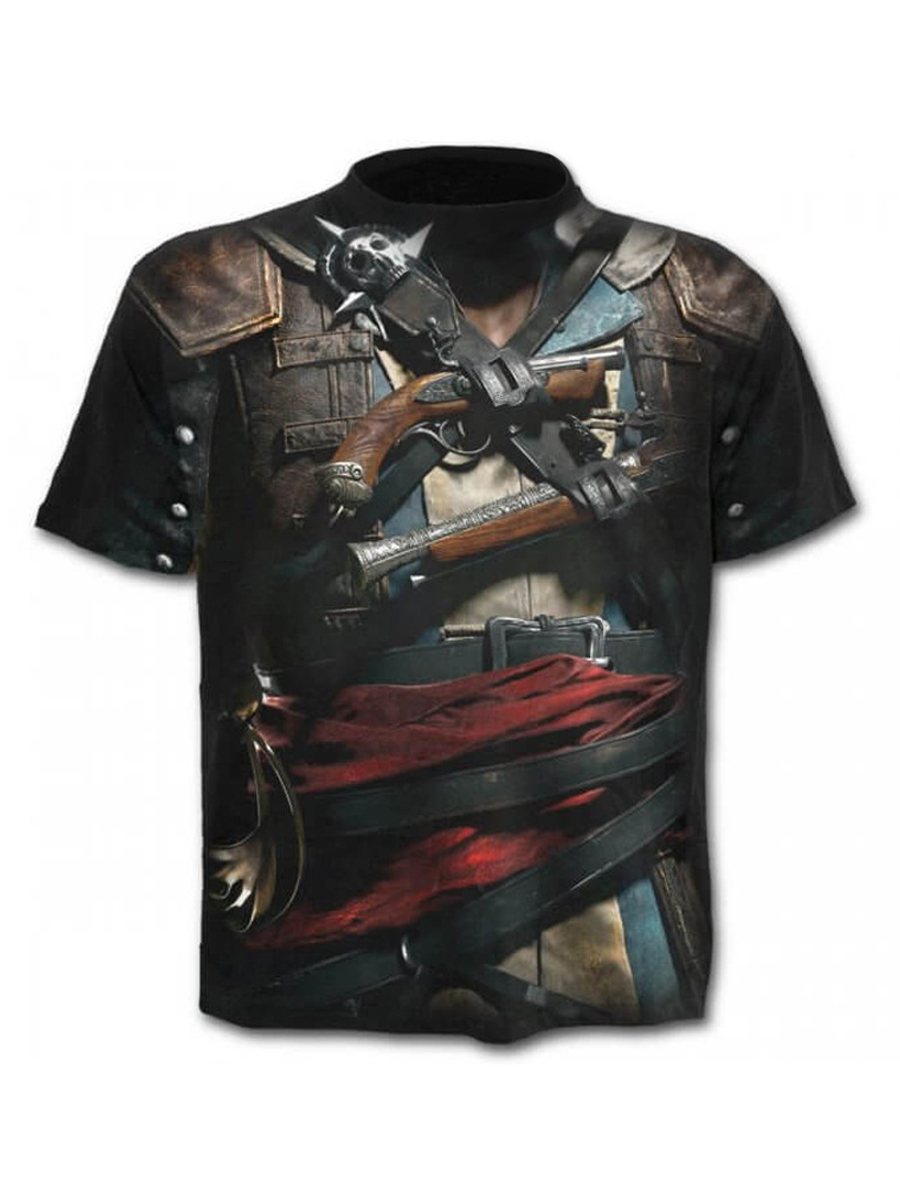 

LW Men Graffiti Mixed Print T-shirt, Black