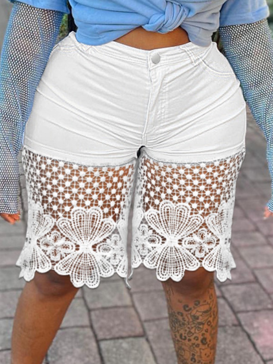 LW Mid Waist Lace Shorts