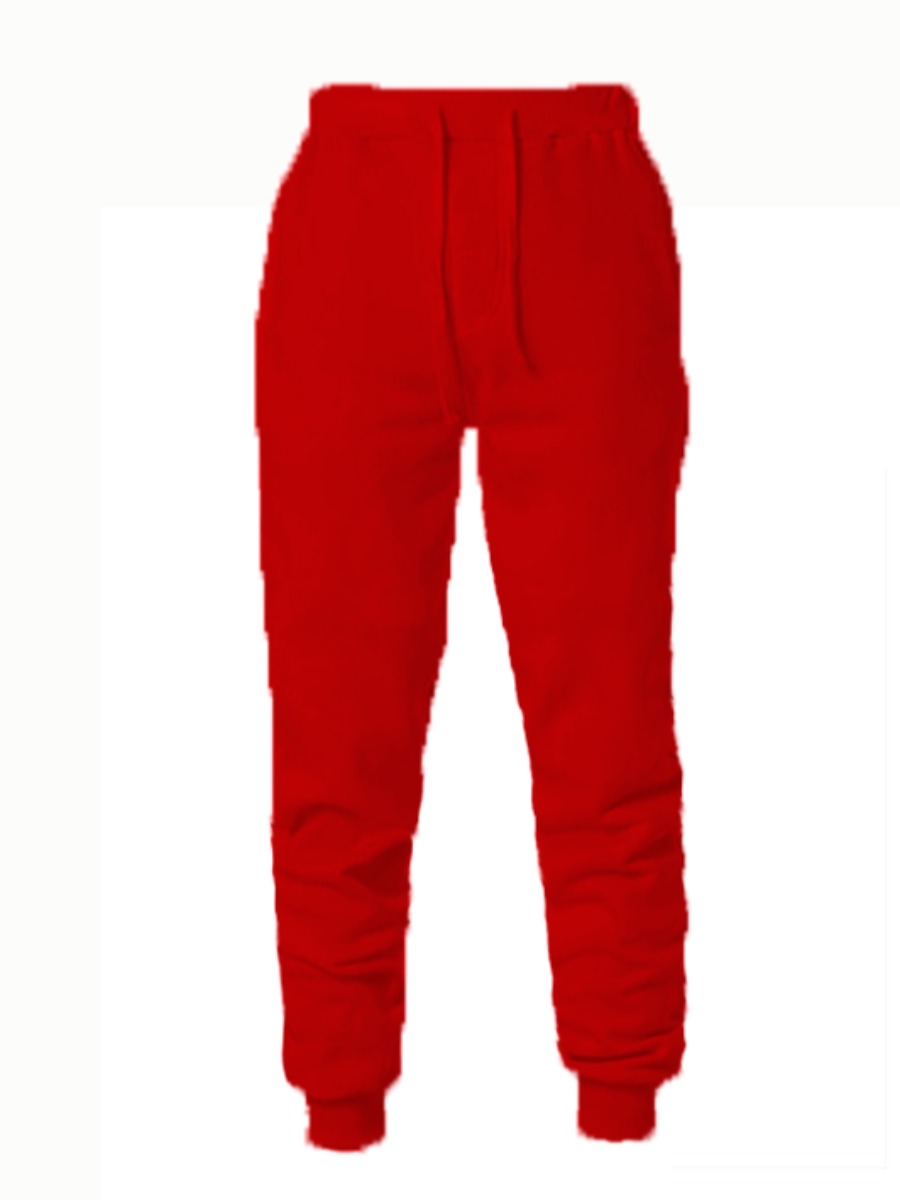 

LW Men Mid Waist Drawstring Pants, Red