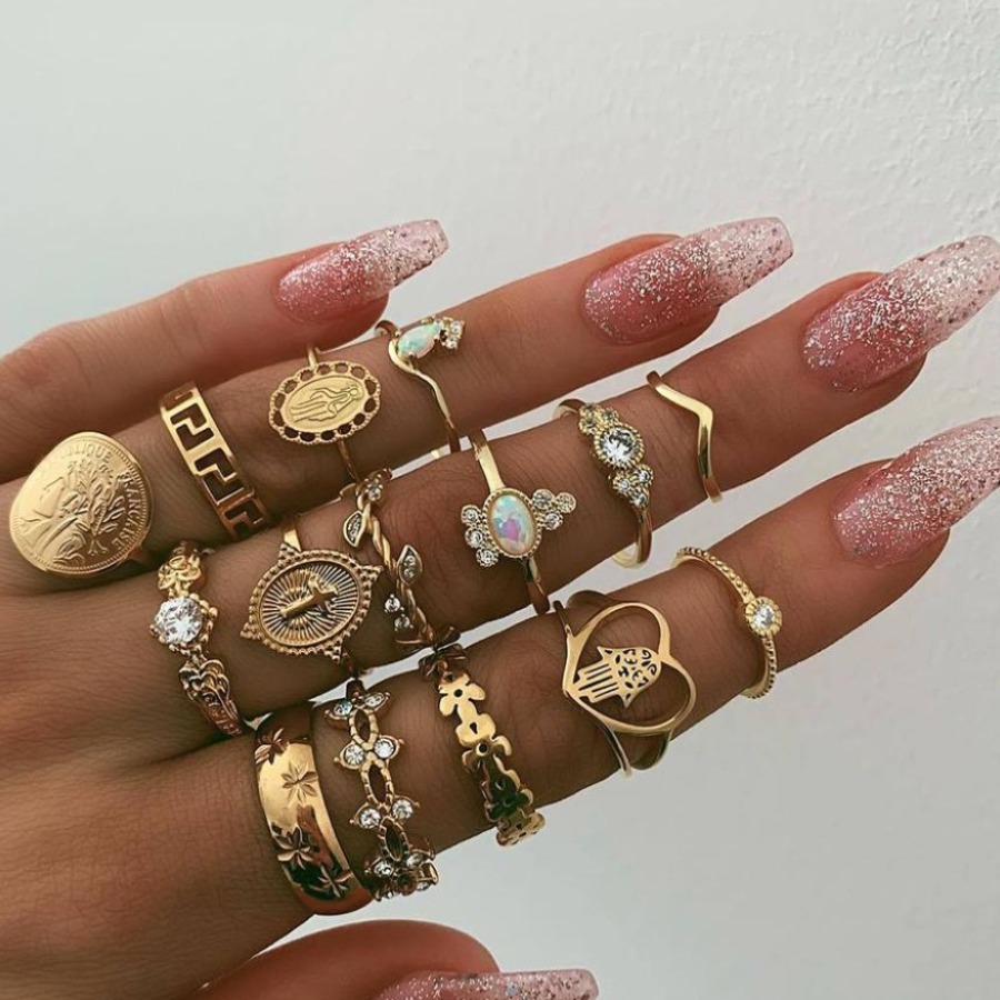 

LW 15-piece Beauty Ring Set, Gold