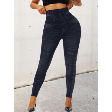 LW Plus Size High-waisted Pearl Decor Leggings, Black