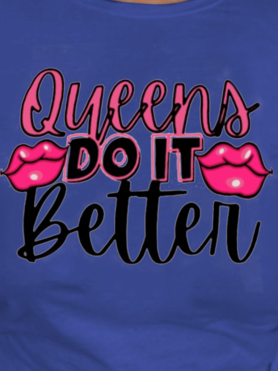 LW Queen Letter Lip Print T-shirt