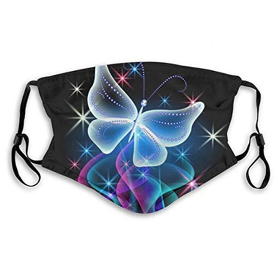 

LW COTTON Gradient Butterfly Print Face Mask, Blue