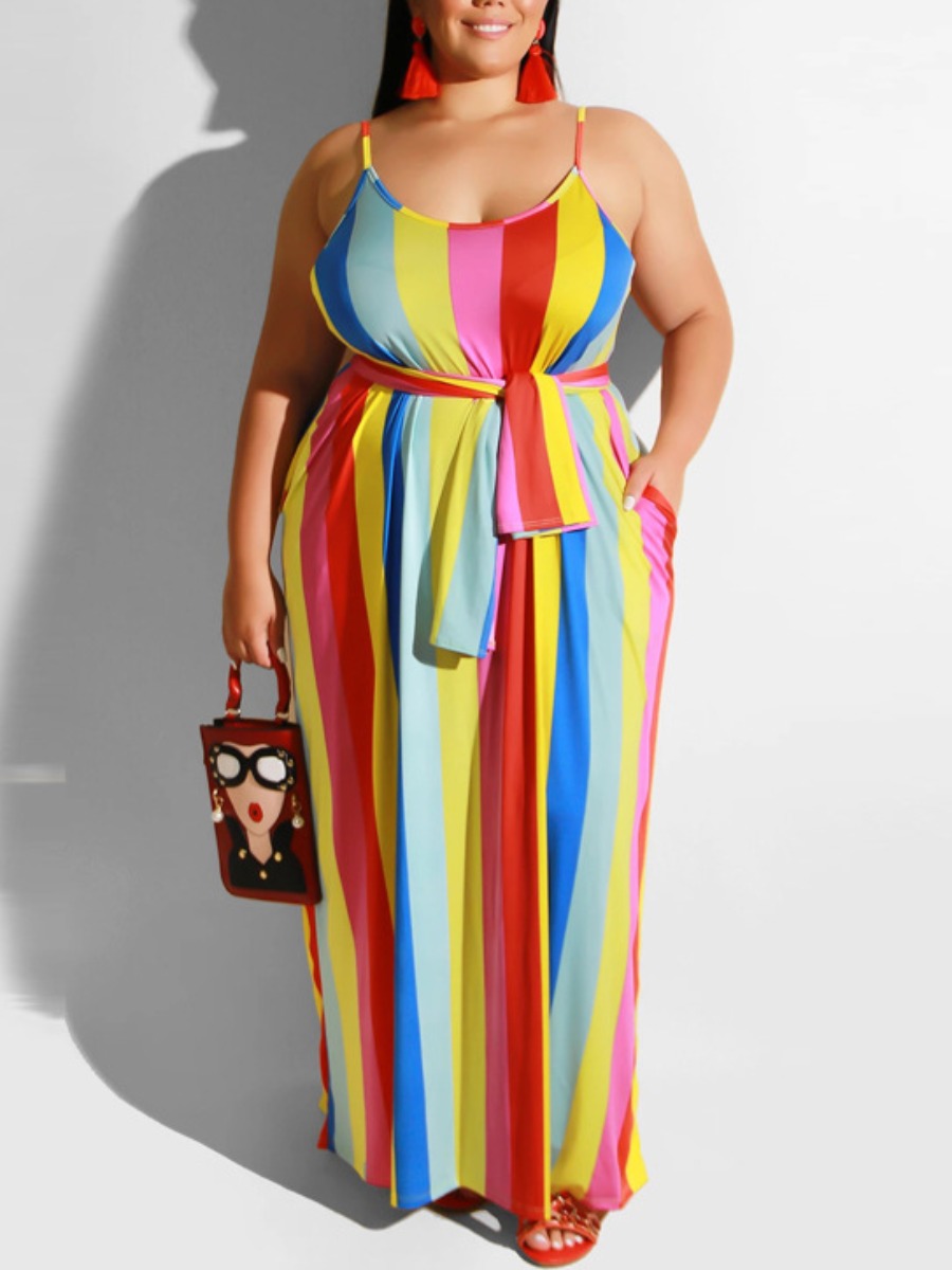 

LW Plus Size Striped Cami Dress, Multi