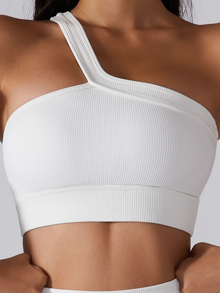 

LW SXY High Stretchy Rib-Knit Absorb Sweat Yoga Camisole, White