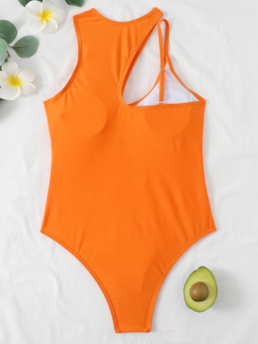 LW SXY Round Neck Cut Out One-piece Swimsuit