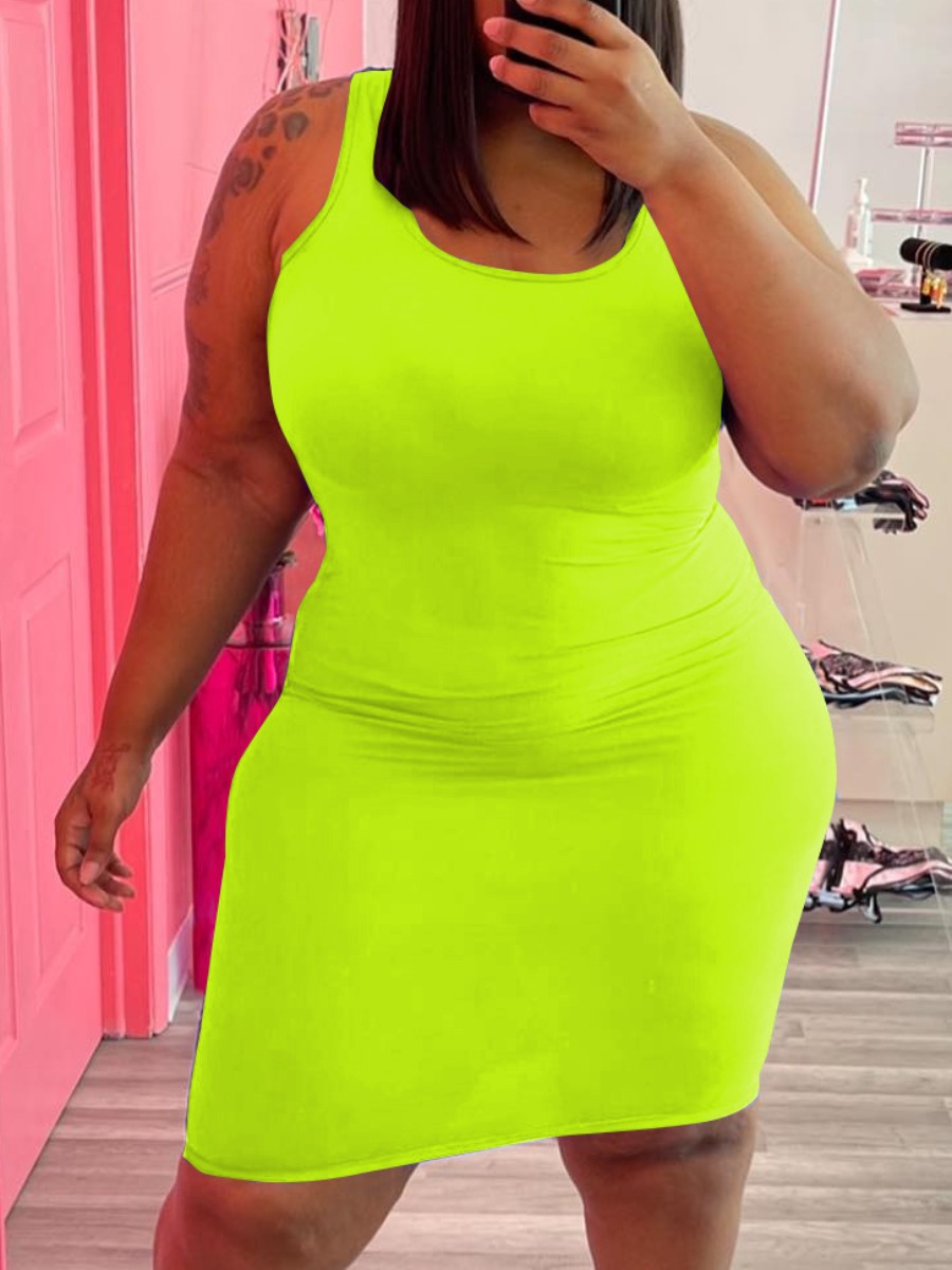 

LW Plus Size Cami Bodycon Dress, Green