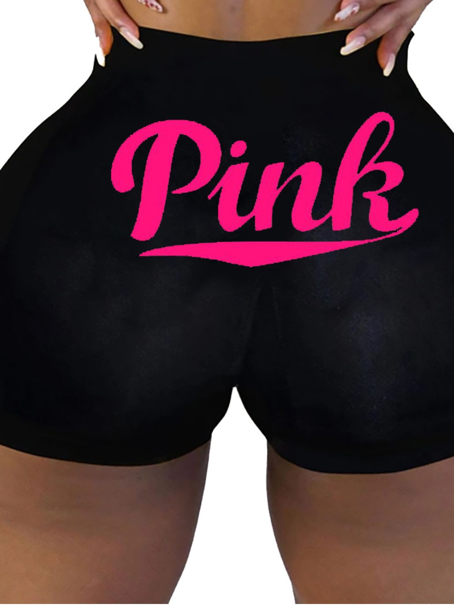 LW Pink Letter Stretchy Shorts