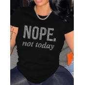 LW Plus Size Rhinestone Letter Print T-shirt